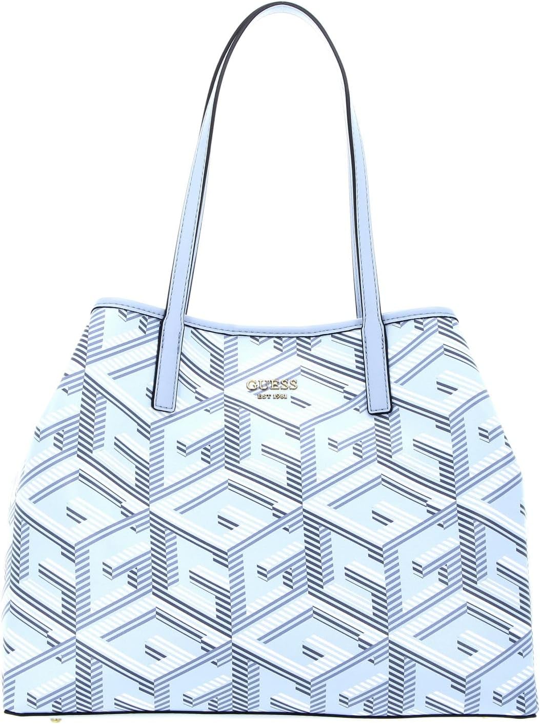 GUESS Damen Vikky Large Tote Bag Eisblau -Logo, Eisblau -Logo