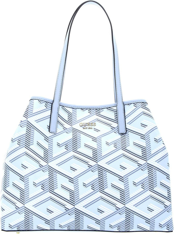 GUESS Damen Vikky Large Tote Bag Eisblau -Logo, Eisblau -Logo