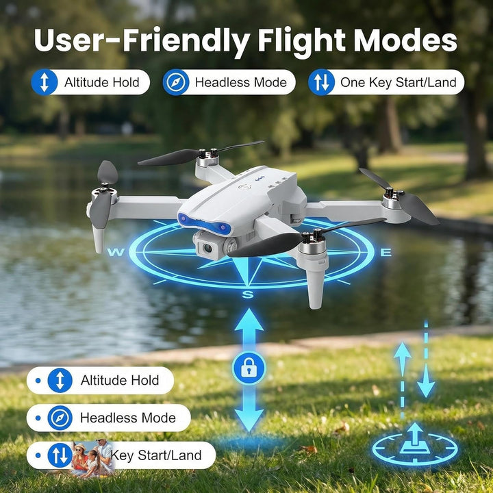 Drohne mit Kamera 1080P HD für Kinder, WiFi FPV Drone für Anfänger, RC Quadcopter mit 2 Akku, Schwer