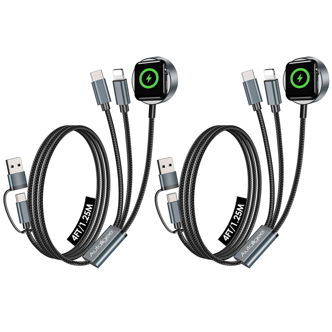 2er-Pack 3-in-2 Ladegerät für apple watch ladekabel(1.2m),USB C multi ladekabel für apple watch Ultr