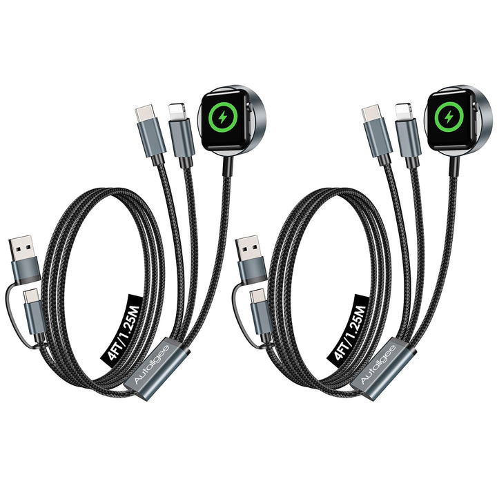 2er-Pack 3-in-2 Ladegerät für apple watch ladekabel(1.2m),USB C multi ladekabel für apple watch Ultr