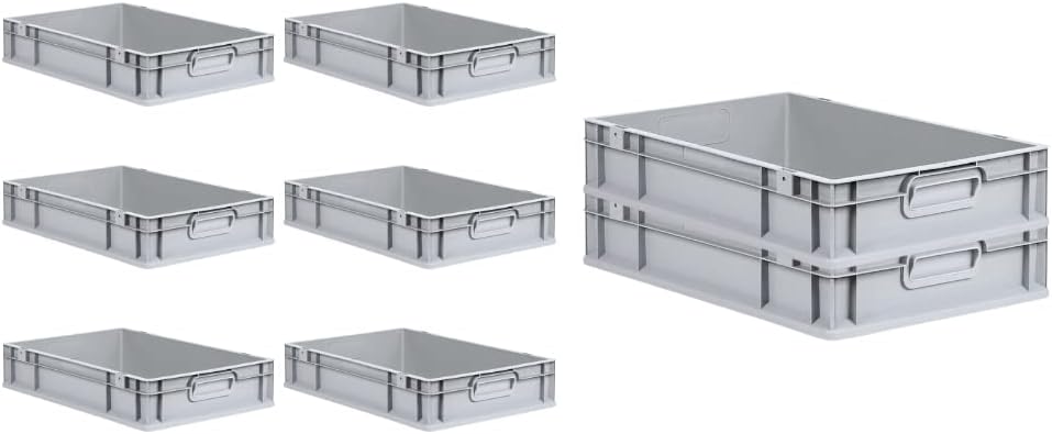 PROREGAL SuperSparSet 8x Eurobox NextGen Grip | HxBxT 12x40x60cm | 23 Liter | Griffe geschlossen | G