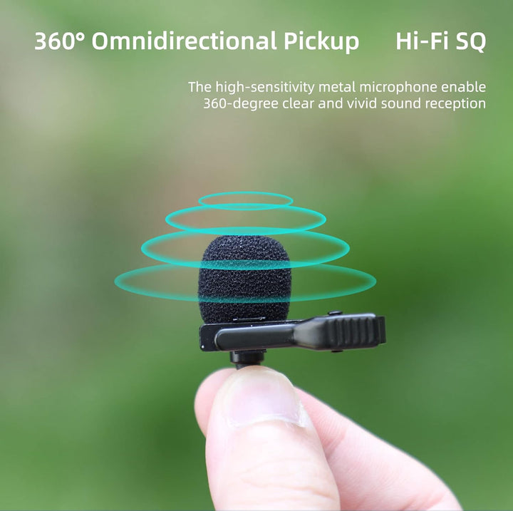 Lavalier-Mikrofon für Insta360 X5/Go Ultra für DJI Osmo 360/Pocket 3/Action 5 Pro/4/3/2 Kondensator,