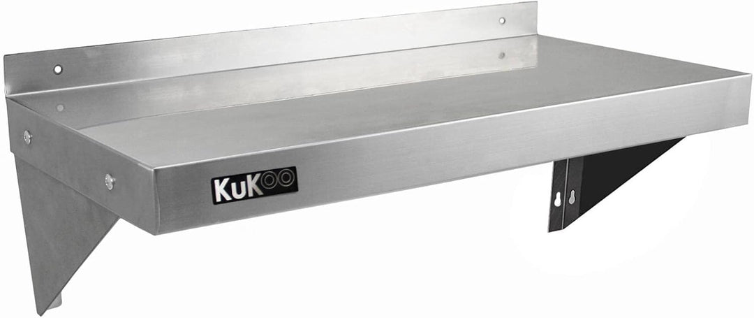 KuKoo Gastronomie Edelstahl Wandregal Küchenregal Edelstahlregal mit Gratis 2 x Mikrofasertuch 900mm