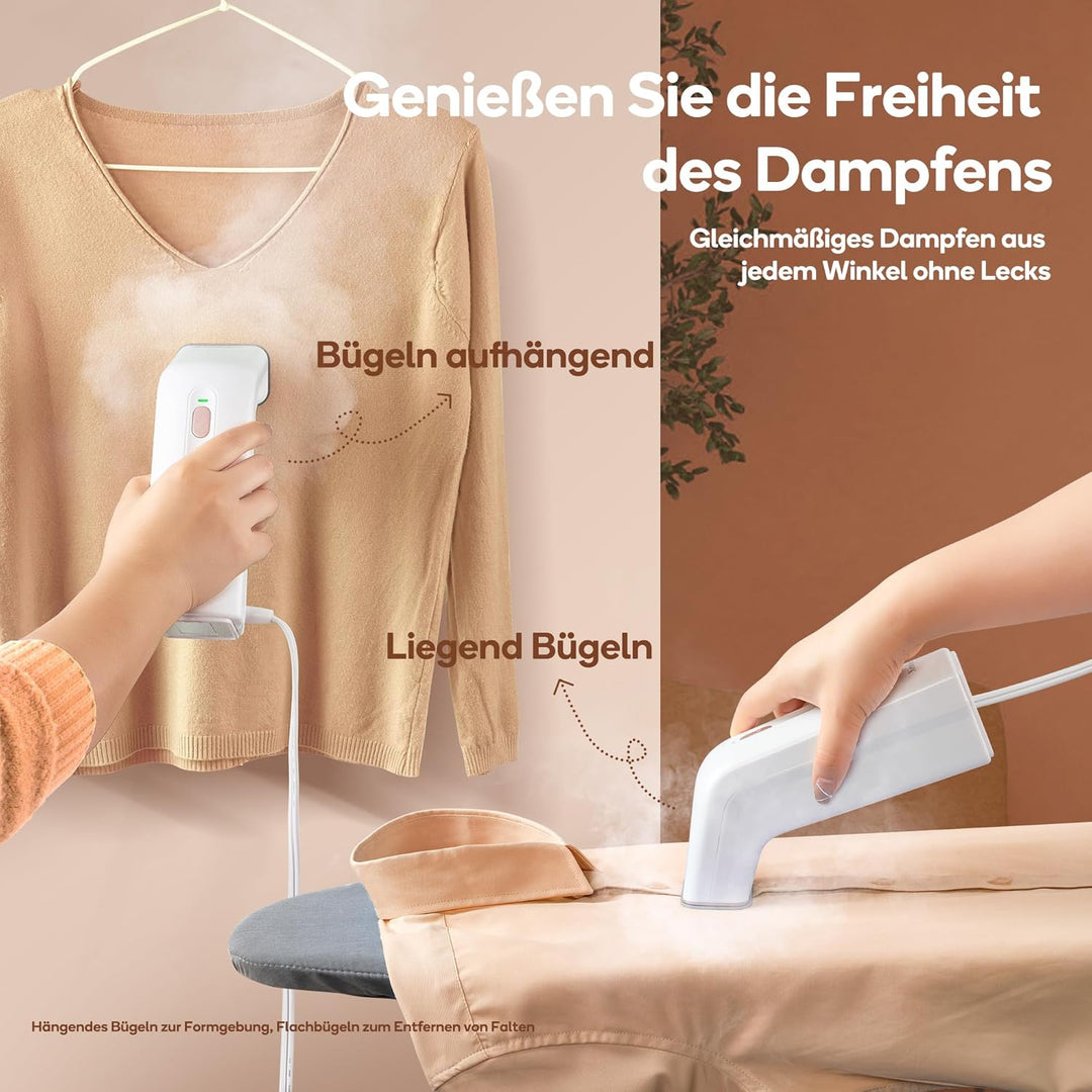Newbealer Dampfglätter, Tragbarer Handbügeleisen für Kleidung, 170 ml Wassertank Dampfbürste, 15g/mi
