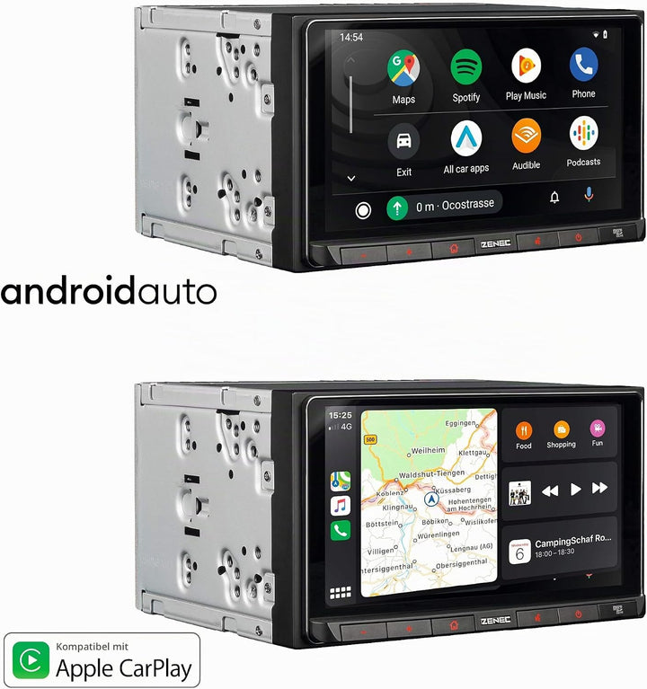 ZENEC Z-N528: 2-Din Autoradio/Infotainer, Multimediasystem mit 17,1 cm / 6,75“ Touchscreen, DAB+, Bl