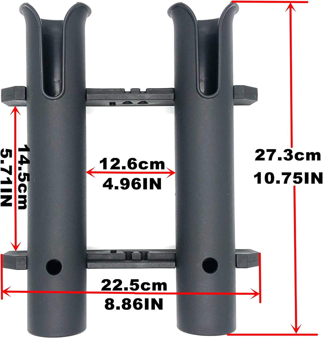 Wall Mounted Fishing Rod Holders Tubes Links Fishing Rod Holder Rack Rests 2-polig, Schwarz, 2-polig