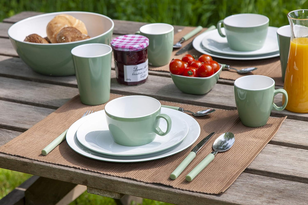 Bo-Camp - Geschirr - 100% Melamin - 16-teilig - Grün