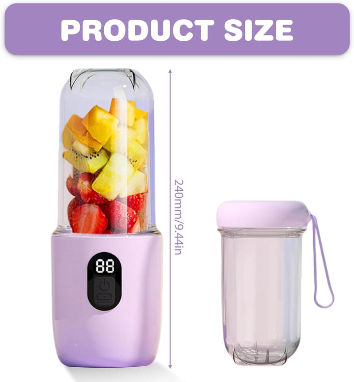500ml Tragbarer Mixer: Smoothie Maker to Go, Smoothie Mixer mit Digitalanzeige, Portable Blender mit
