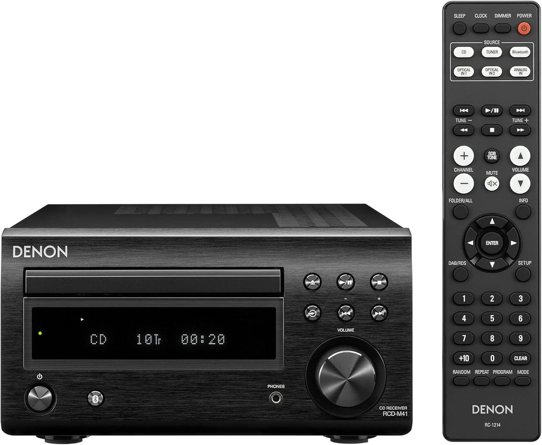 Denon D-M 41 DAB Kompaktes HiFi-System (2 x 30W Ausgangsleistung) Schwarz Schwarz HiFi Set, Schwarz