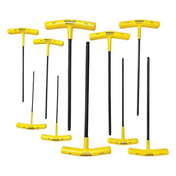 Bondhus Sechskant T-Griff Satz mit Kugelkopf BTX10, Inch, 10-teilig, 13138 3/32 - 3/8", 3/32 - 3/8"