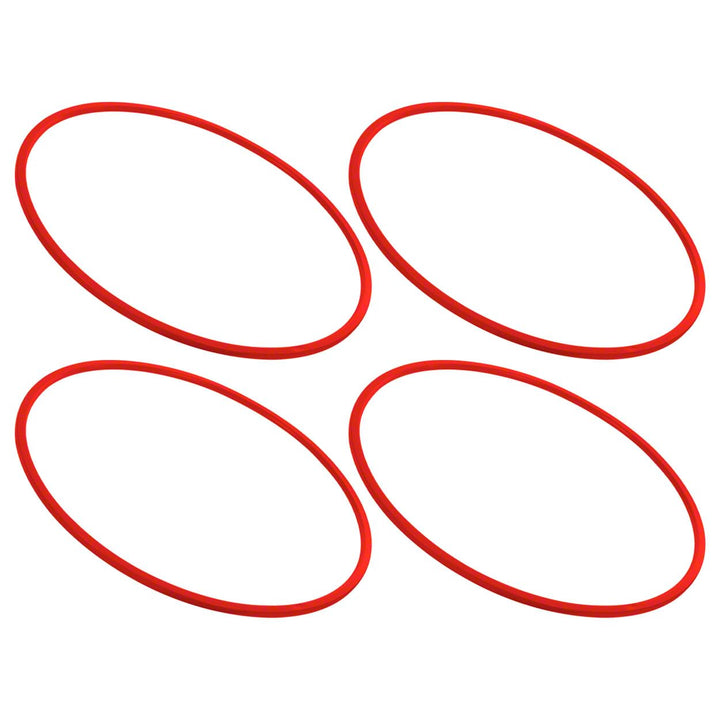 Gymnastikreifen aus Kunststoff, Set 4X, Fitnessreifen, Trainingsreifen, Turnreifen Rot, Rot