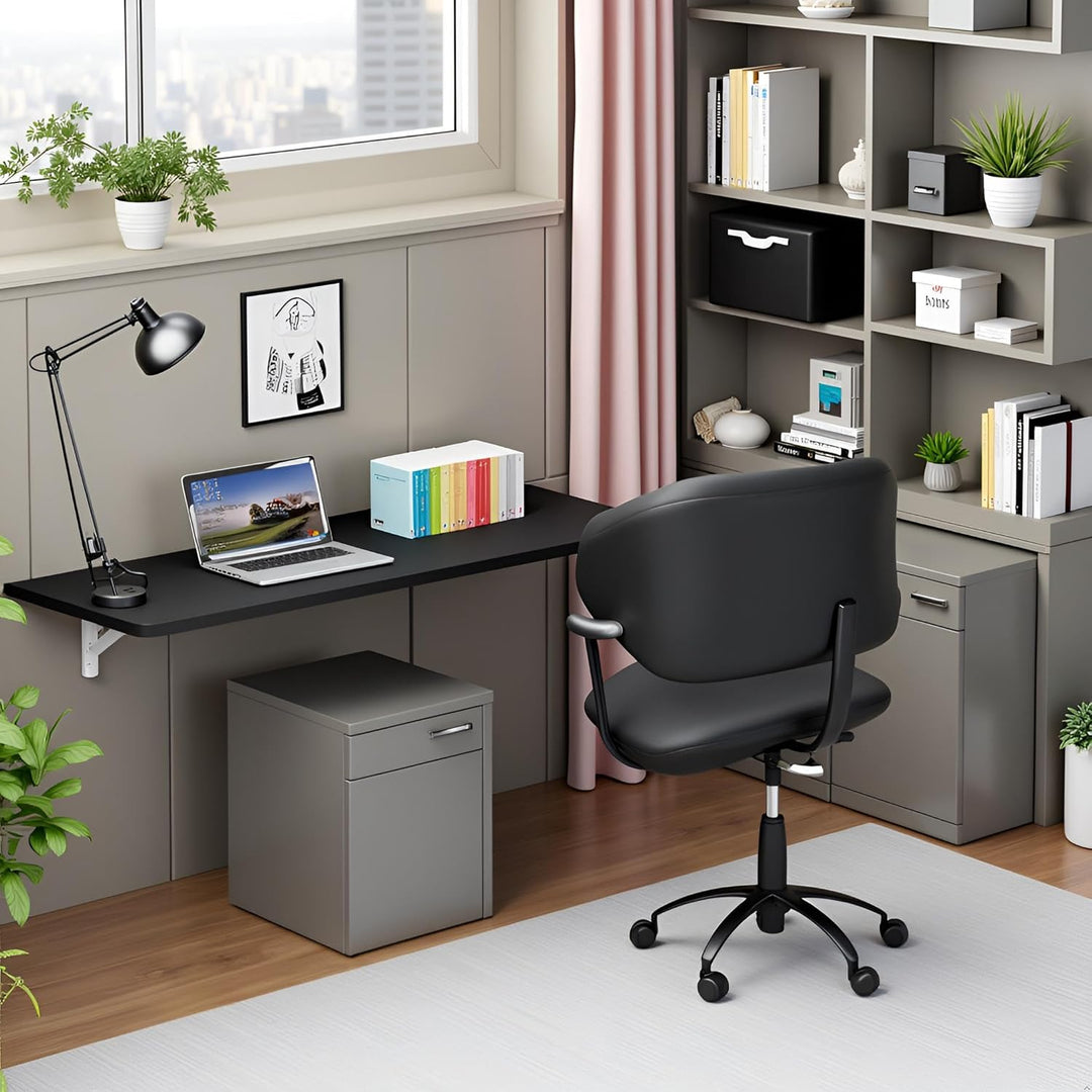 Wandklapptisch, 80x50cm, Weiss, Minimalistischer Schreibtisch für Küche und Büro, Klappbar, Maximale