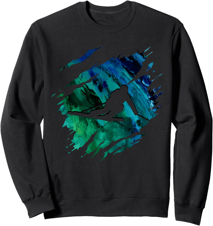 Ski Slalom Racing Abfahrt Skifahrer Sweatshirt