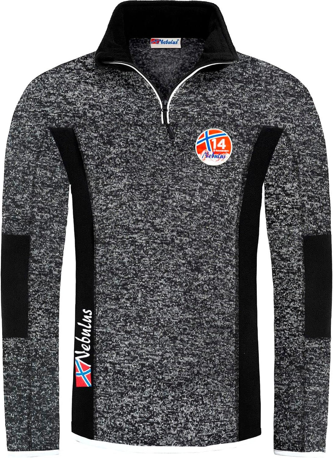 Nebulus Fleecepulli PAAVO Herren - Reissverschluss, Pullover Schwarz 3XL, Schwarz 3XL