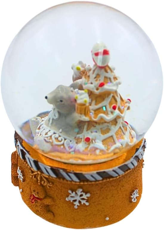 Schüttelkugel, Glaskugel Weihnachten, Weihnachtkugel, Schneekugel als Maus mit leckernen Törtchen un