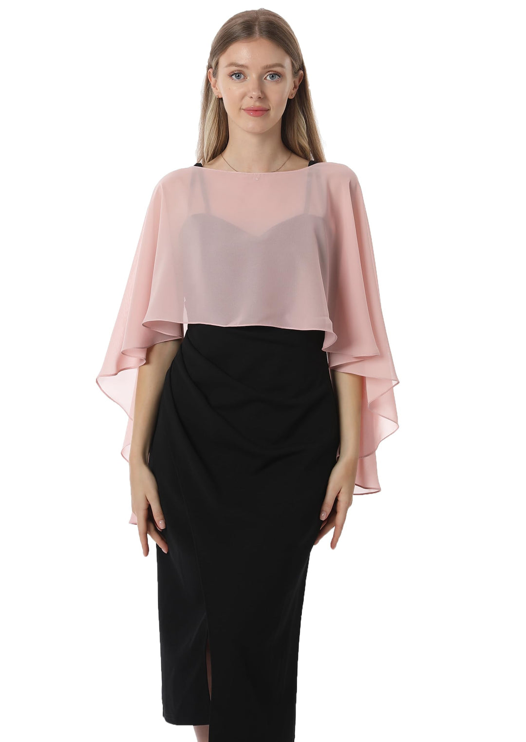 Damen Chiffon-umhang001 Pashmina-Schal Einheitsgrösse Roségold, Einheitsgrösse Roségold