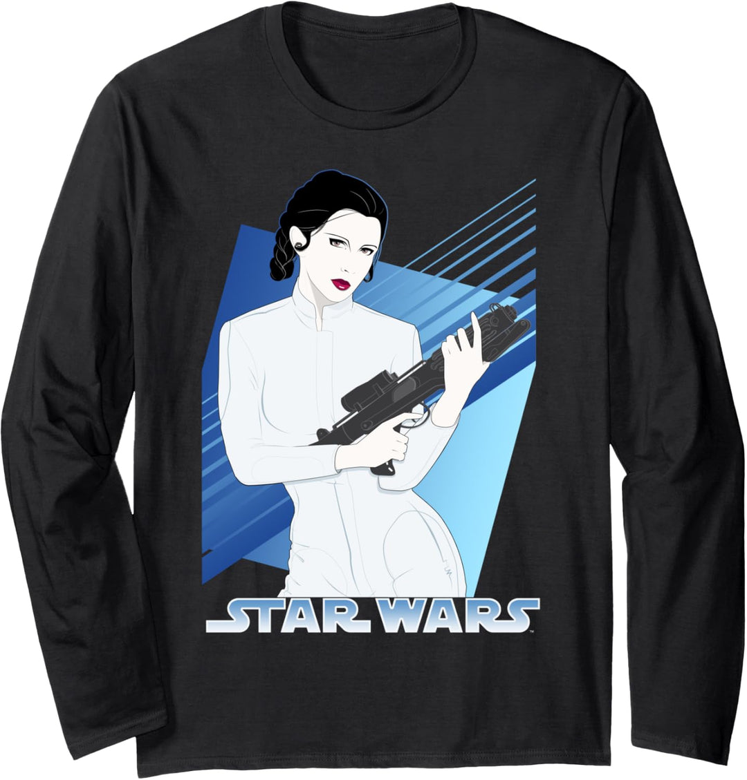 Star Wars Princess Leia Blaster Portrait Langarmshirt