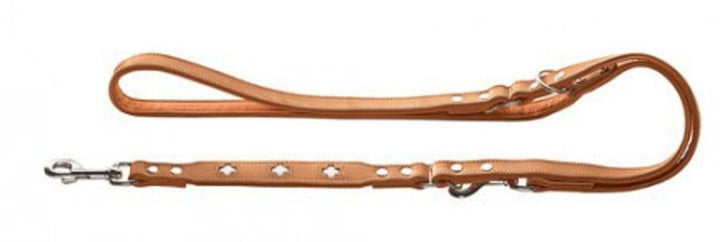 HUNTER Swiss Verstellbare Führleine für Hunde, Leder, hochwertig, schweizer Kreuz, 1,3 x 200 cm, nat