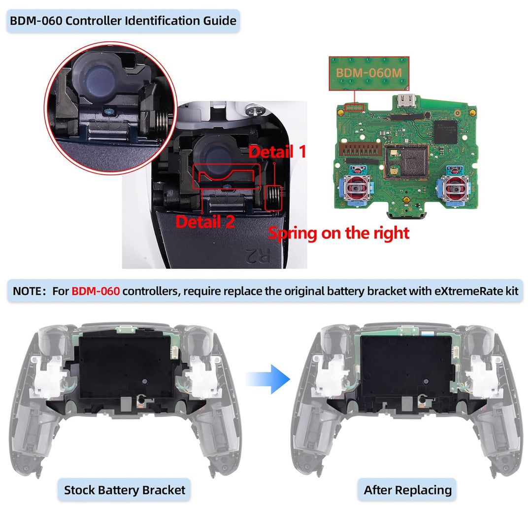 eXtremeRate Programmierbar RISE4 Remap Kit für ps5 Controller BDM-030/040,Remap Board&Rückplate Gehä