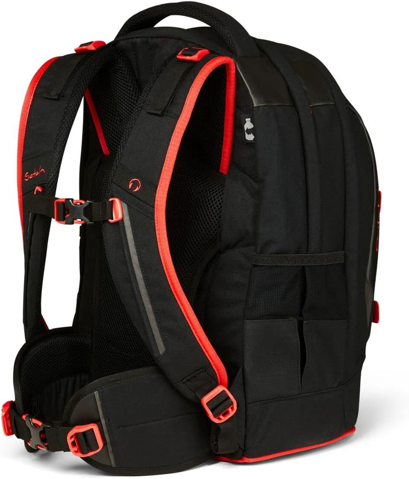 satch Pack Schulrucksack Set 3tlg. mit Sporttasche und Schlamperbox Fire Phantom, Fire Phantom