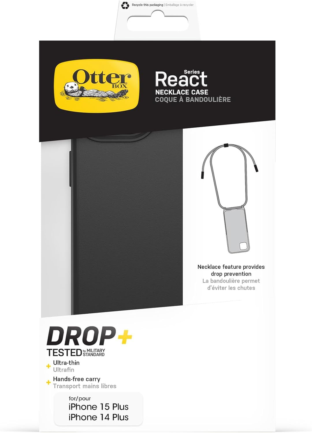 OtterBox React Necklace Hülle mit MagSafe für iPhone 15 Plus/iPhone 14 Plus, ultraschlanke, schützen