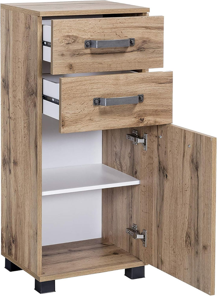 Schildmeyer Milan Unterschrank 134885, Eiche landhaus Dekor, 40.3 x 32 x 94.8 cm, Eiche Landhaus