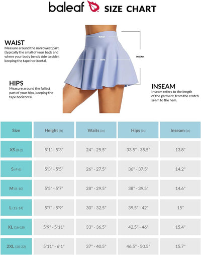 BALEAF Damen Minirock Y2K Tennisrock mit Hose Plisseerock kurz Rock high Waist Tennisskort mit Inner
