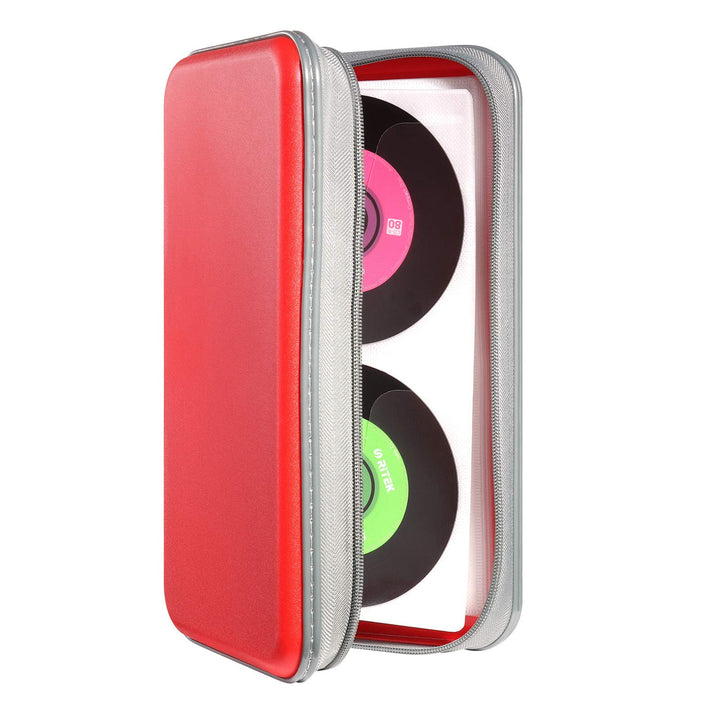 UENTIP CD-Hülle mit 96 Kapazitäten, tragbare DVD-Hülle aus Hartplastik, CD-Organizer, Brieftasche, s