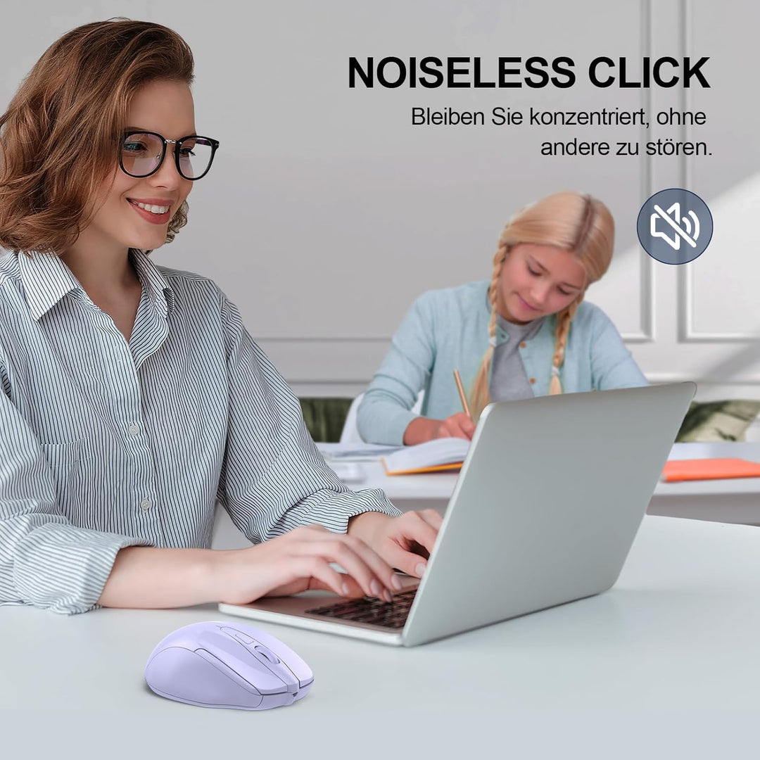 TECKNET Bluetooth Maus, 4800 DPI Kabellos Ergonomische Maus (Tri-Modi: BT 5.0/3.0+2.4G), 30 Monate B