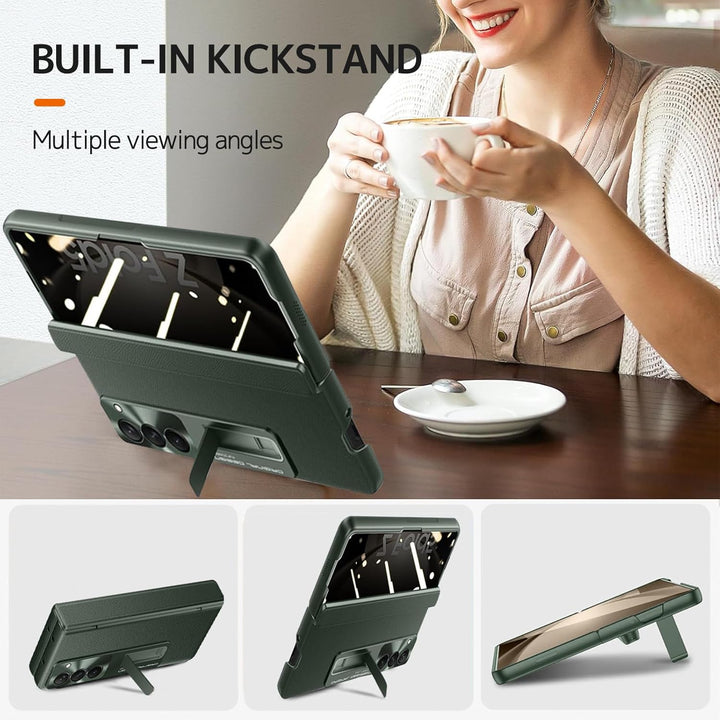 NINKI Kompatibel Samsung Galaxy Z Fold 5 Schutzhülle mit Privacy Screen Protector Glas,Magnetischer