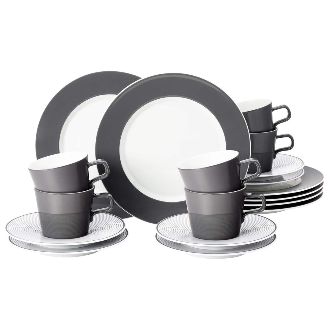 Seltmann 001.756439 NoLimits NLC Moments Kaffeeservice, Anthrazit, 18-teilig