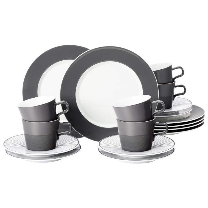 Seltmann 001.756439 NoLimits NLC Moments Kaffeeservice, Anthrazit, 18-teilig
