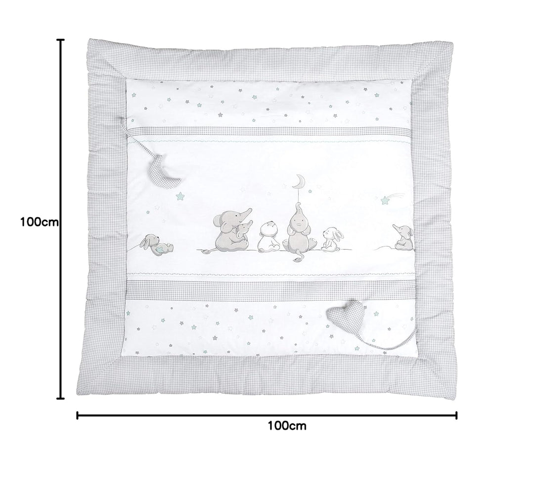 roba Baby Krabbeldecke Sternenzauber - 100 x 100 cm - Gepolsterte Spieldecke mit Stern Motiv inkl. S