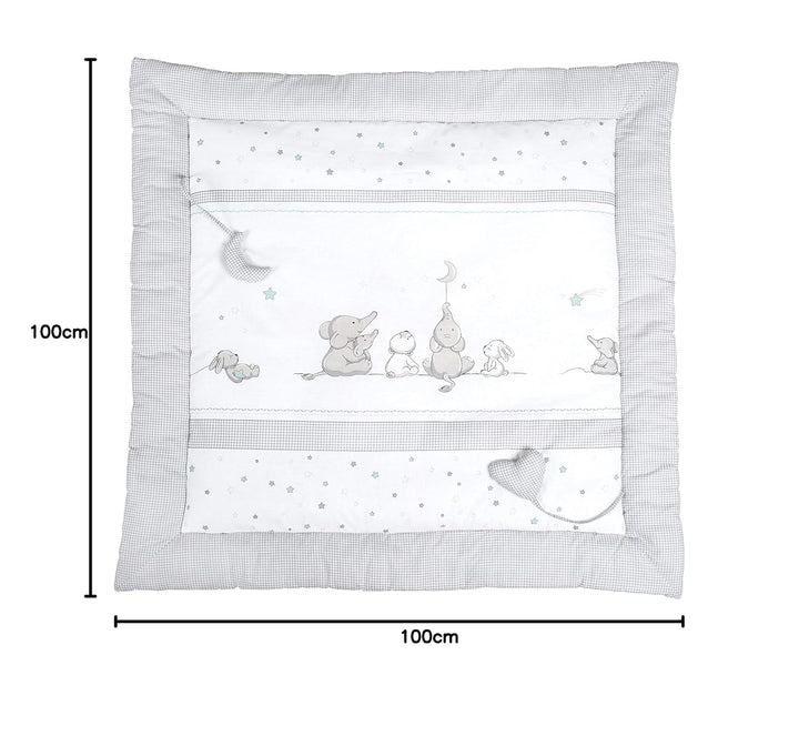 roba Baby Krabbeldecke Sternenzauber - 100 x 100 cm - Gepolsterte Spieldecke mit Stern Motiv inkl. S
