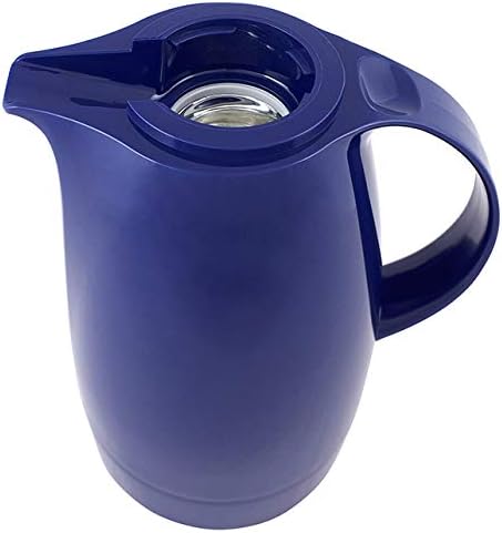 Helios Servitherm Thermoskanne Dunkelblau 1,3L – 6h Heiss - Hält Getränke heiss & kalt – Einhandbedi