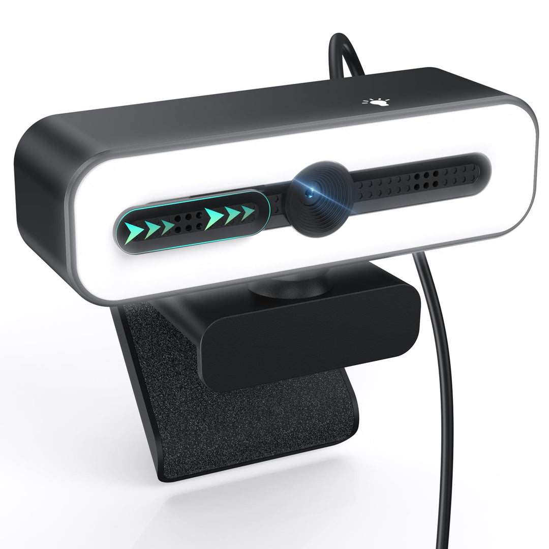 1080P Webcam mit Mikrofon und Licht,USB Webcam für PC Laptop Desktop.USB Kamera für Videoanruf und A