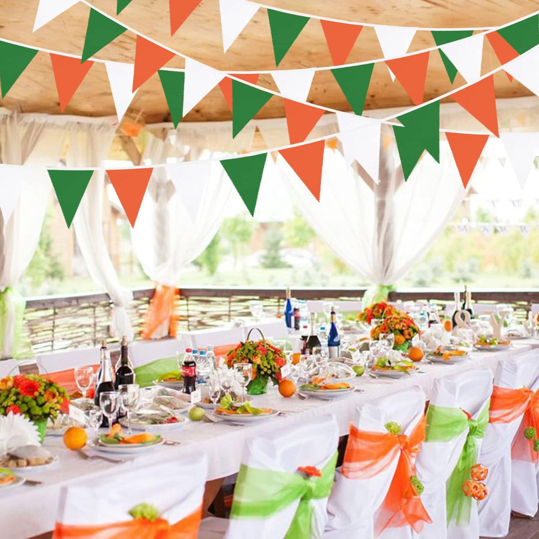 10 m St. Patrick's Day Festival Grün Orange Weiss Wimpel Girlande Dekoration Party Stoff Bunting Dre
