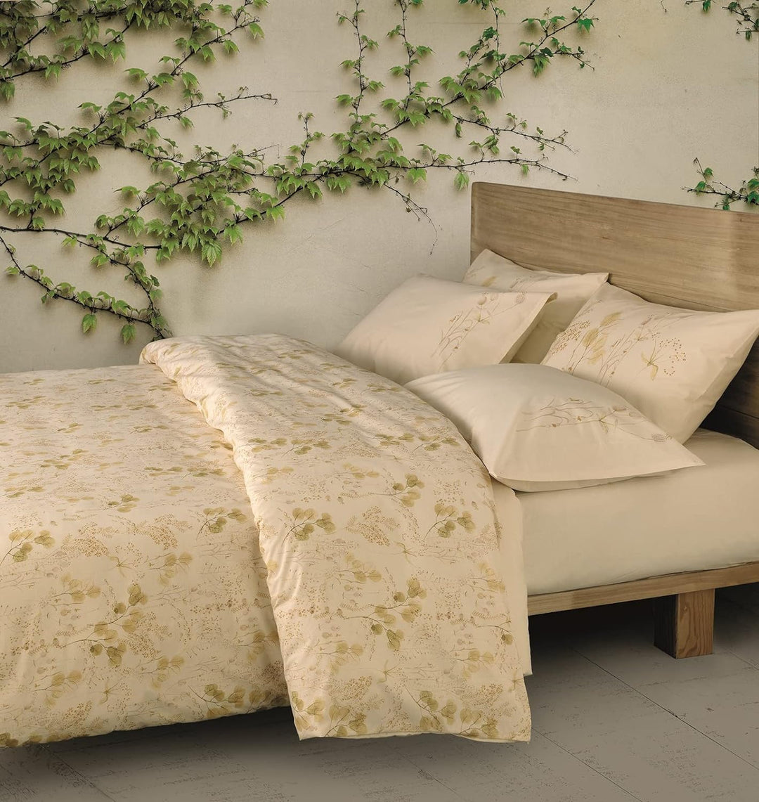 Bettwäsche-Set für Doppelbett, 250 x 200 + 40 cm, Gabel Natur, Art. Wasser, mit System Piu Mio