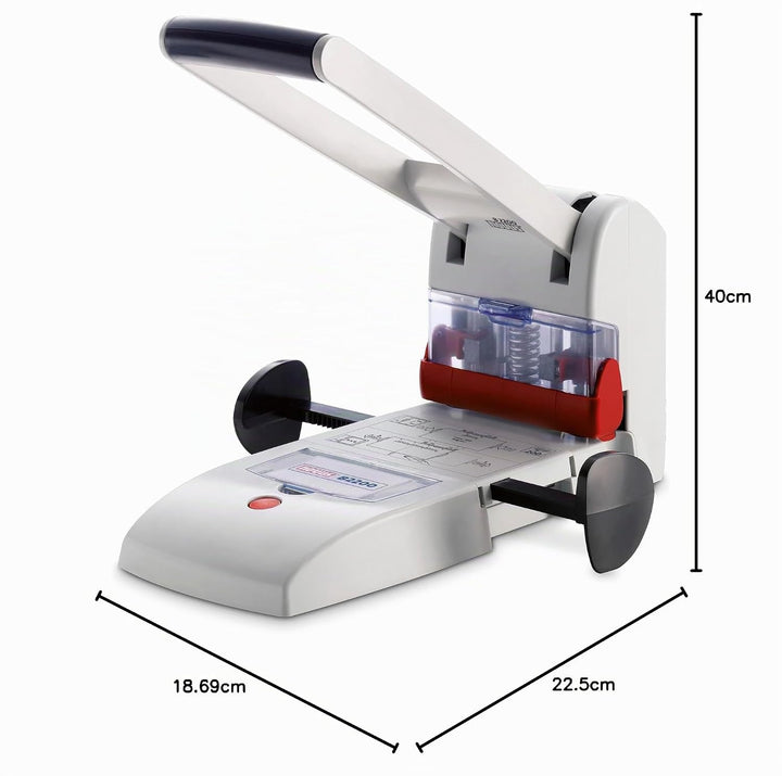 Novus B 2200 Blocklocher (200 Blatt, Zwei- und Vierfach-Lochung, Metall/Kunststoff) lichtgrau