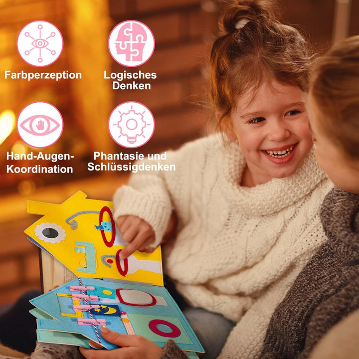 UNOSEKS Quiet Book 2 Jahre, Filzbuch Bauernhof Montessori, 3D Filz Busy Book Ab 2 Jahr Baby Activity