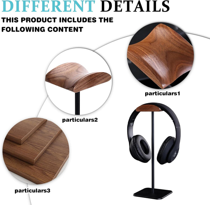 Vegena Kopfhörer Ständer,Walnussholz & Aluminium Headset-Ständer,Gaming Kopfhörer Halter Mit Schwer,