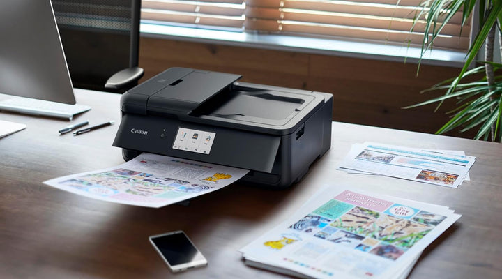Canon PIXMA TS9550a Kabelloser A3-Farb-All-in-One-Tintenstrahl-Fotodrucker – A3 Drucken, Kopieren, S