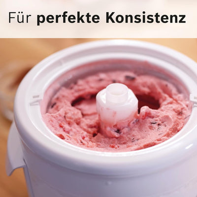 Bosch Eisbereiter, MUZ9EB1, 550ml Eis, selbstgemachtes Eis, Sorbet und Frozen Yoghurt, weiss, passen