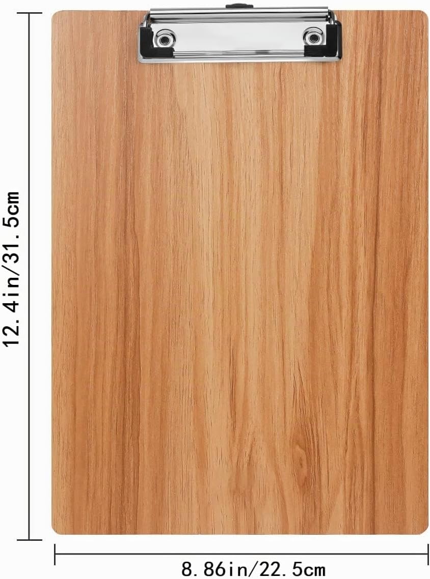 (10 Stück) Klemmbrett Holz A4,Schreibbrett Klemmbretter mit Metalklemme und Aufhängeose, Clipboard S