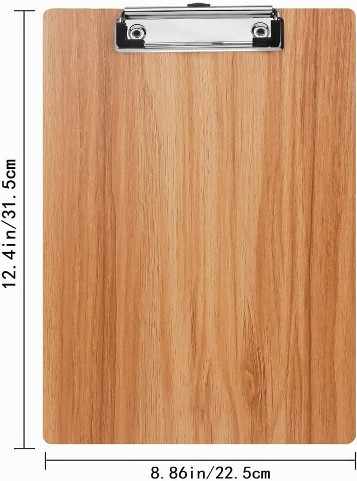 (10 Stück) Klemmbrett Holz A4,Schreibbrett Klemmbretter mit Metalklemme und Aufhängeose, Clipboard S