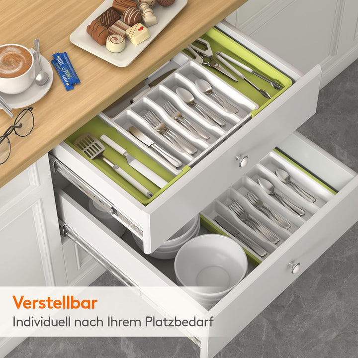 Lifewit Besteckhalter, erweiterbarer Utensilienhalter für Schublade, verstellbarer Besteckkasten, ko