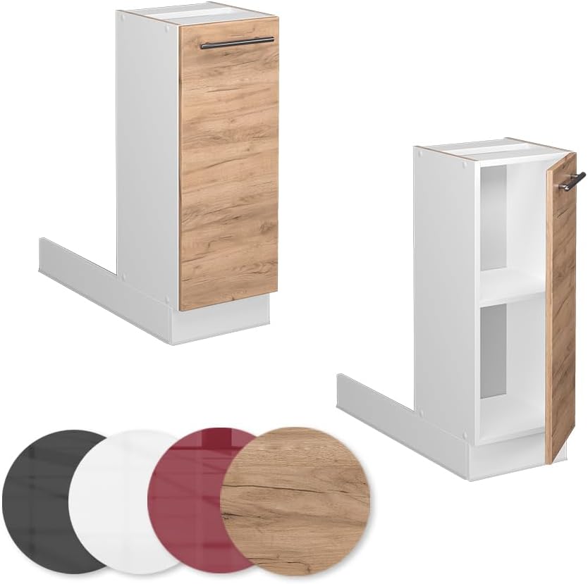 Vicco Kücheninsel Fame-Line, Goldkraft Eiche/Weiss, 30 cm ohne Arbeitsplatte Goldkraft Eiche Regalin