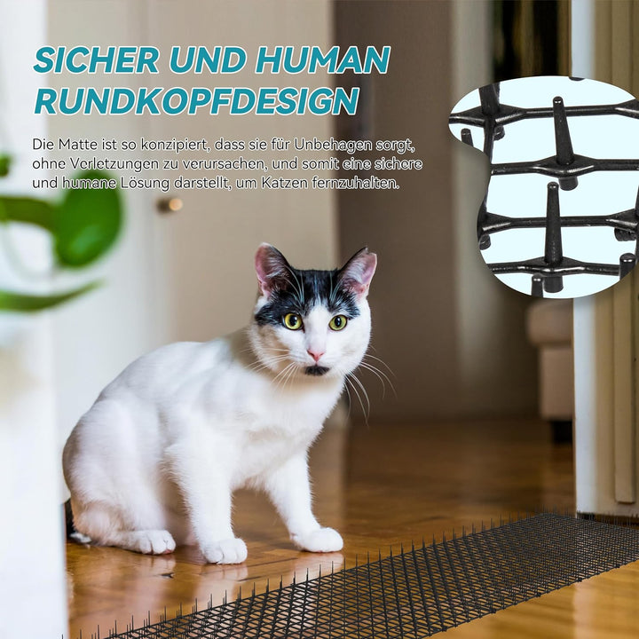 Kyrieval Dornengitter Tier-Barriere Garte Katzenabwehr Scat Spike Matte, Anti-Katzen-Netzwerk Graben