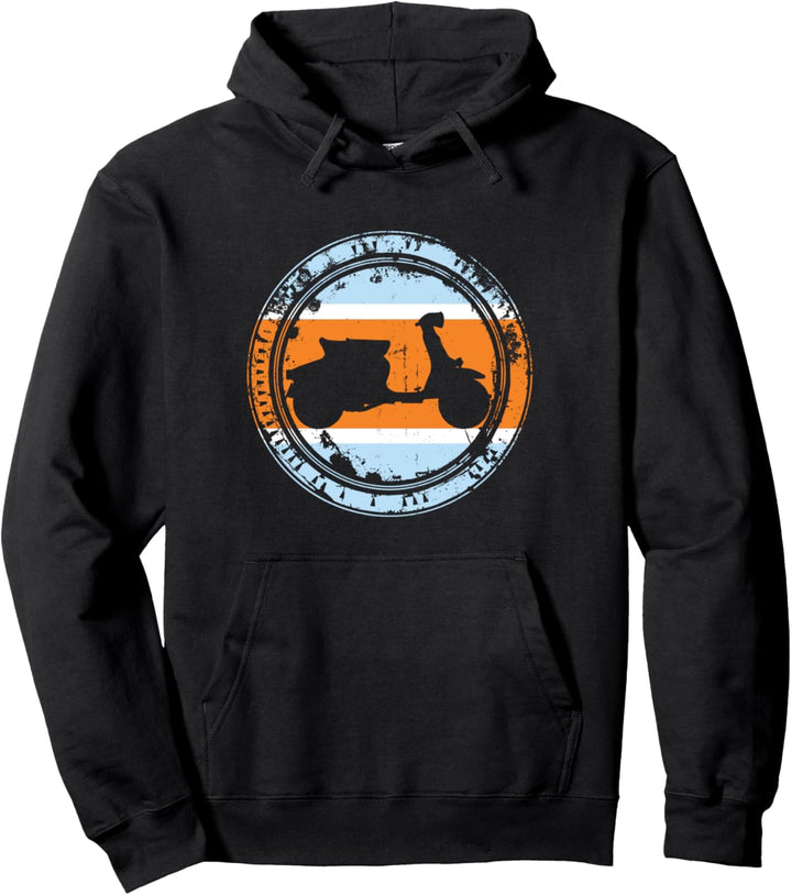 Vintage Motorroller Scooter Moped Motorrad Rollerfahrer Pullover Hoodie
